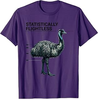 Men's Statistically Flightless Swiss International Funny Emu Lover T-Shirt