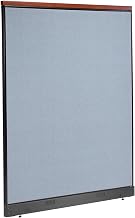 Global Industrial 60-1/4"W x 77-1/2"H Deluxe Office Partition Panel with Pass Thru Cable, Blue