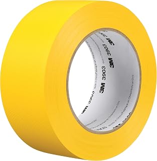 3M Vinyl Duct Tape 3903, Yellow Color, 3 in x 50 yd, 7.3 mil, Individually Wrapped Conveniently Packaged