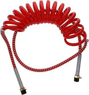 Barjan 15ft Coiled Air Line with 12in and 40in Leads for Semi Truck Universal Coiled Air Brake Hoses with Leads-Red by GLOBETECH – Model 151213R40