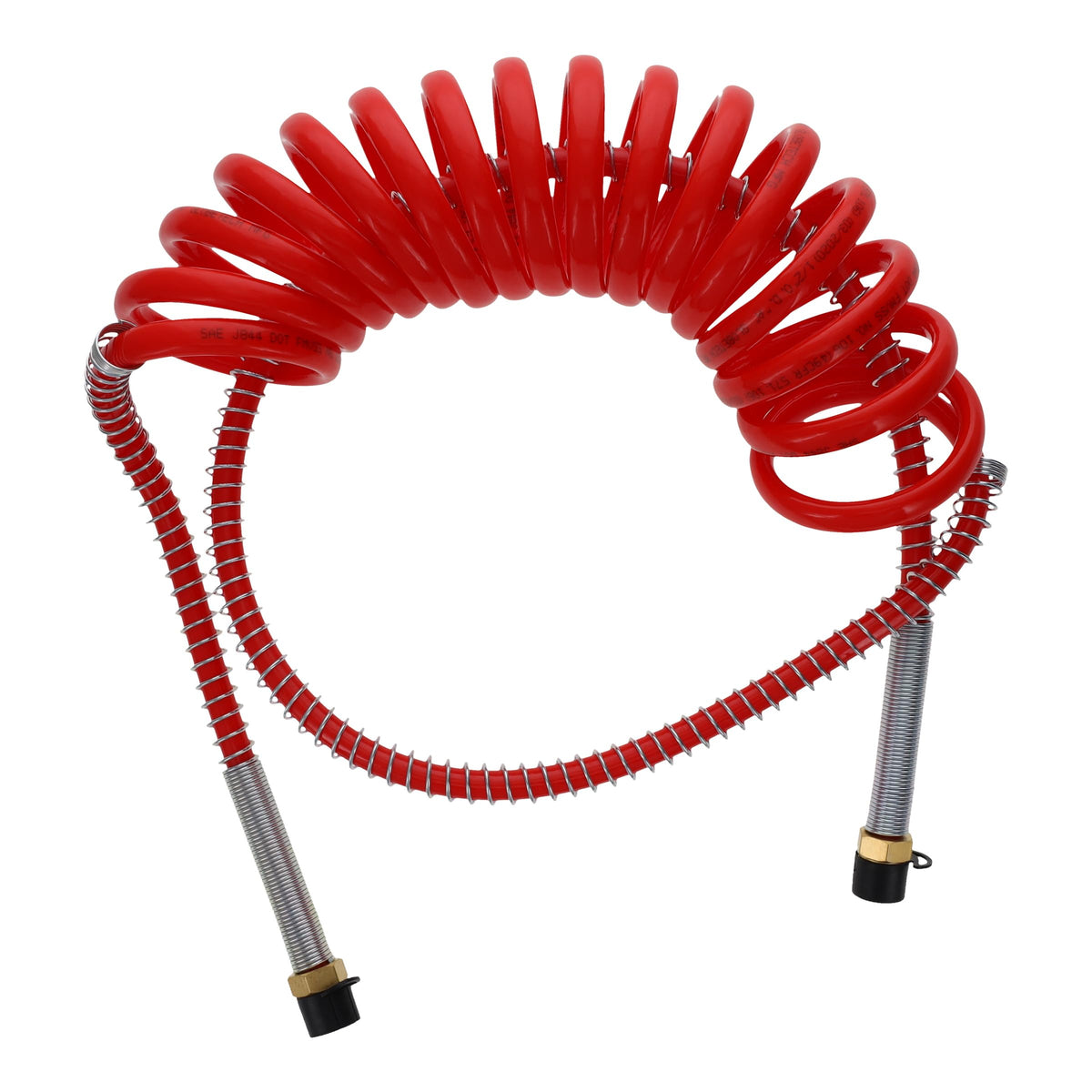 Barjan 15ft Coiled Air Line with 12in and 40in Leads for Semi Truck Universal Coiled Air Brake Hoses with Leads-Red by GLOBETECH – Model 151213R40