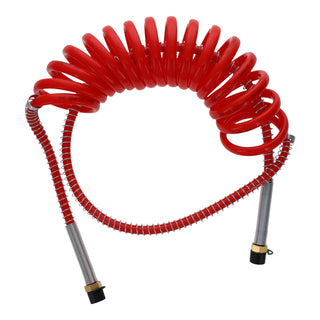 Barjan 15ft Coiled Air Line with 12in and 40in Leads for Semi Truck Universal Coiled Air Brake Hoses with Leads-Red by GLOBETECH – Model 151213R40