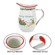 Z&Z Ornamentorum Santa Claus Enamel Pitcher, 33.8 Ounces, Red