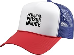 Federal Prison Jail Inmate Uniform Number Funny Halloween Trucker Hat with Adjustable Mesh Back