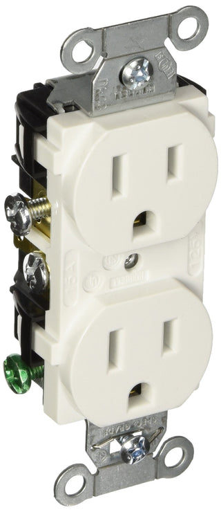 Duplex Receptacle by Hubbell – Plastic, White, Pack of 10, Model CR15WHI