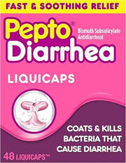 Pepto Bismol Diarrhea LiquiCaps, Anti Diarrhea Medicine for Fast Diarrhea Relief, Antidiarrheal Liquid Pills, 48 LiquidCaps