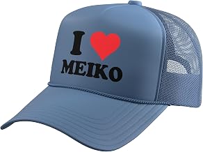 I Heart Meiko First Name I Love Personalized Stuff Trucker Hat with Adjustable Mesh Back