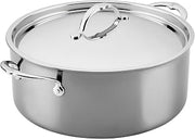 Hestan NanoBond 9-Quart Stainless Steel Rondeau Pan with Lid, Induction Compatible, Dishwasher Safe, Professional Cookware