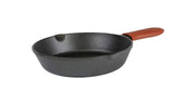 Cast Iron Skillet with Red Mini Silicone Hot Handle Holder by Lodge – 8 Inch, Cast Iron, Black, Pack of 2