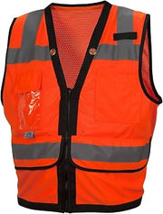 Pyramex Safety RVZ2820L Rvz28 Series Hi-Vis Class 2 Safety Vest, Polyester, Large, Orange