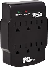 TRIPP LITE 6 Outlet Surge Protector Power Strip, Direct Plug in, Black, Lifetime Limited Warranty & $10,000 Insurance (SK6-0B)