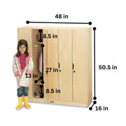 5 Section Lockers with Doors by Jonti-Craft – 50.5" X 48" X 15.5", Other, Natural, Model 2621JC
