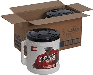 Georgia Pacific Brawny Professional D400, 20040 Premium Refillable Dry Wiper System, 10 x 13, Orange, 200 per Can (Case of 2 Cans)