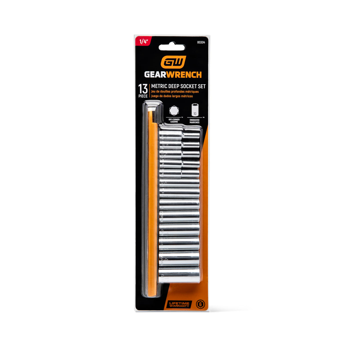 13 Pc. 1/4" Drive 6 Pt. Socket Set by GEARWRENCH – 13 Pc, Alloy Steel, Model 80304