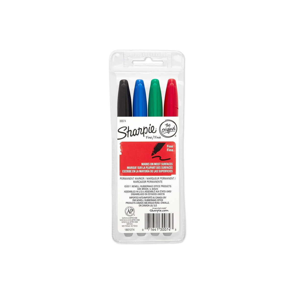 Sharpie 4 Count (Pack of 1) / Assorted Colors / Standard Packaging Permanent Markers