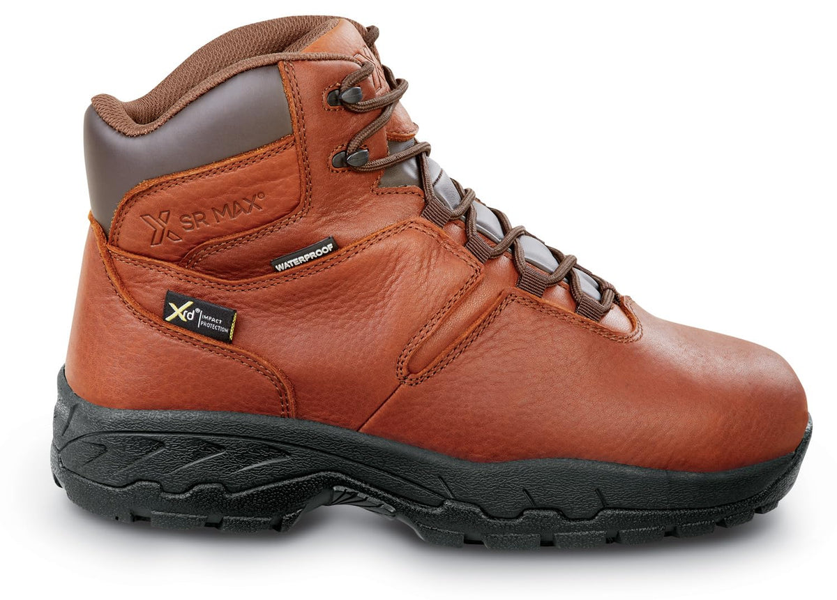 Mens 6 Brown Nash MaxTrax Steel Toe WP MT SRO Boot 9.0 M by SR Max – 9, Leather, Rubber, Brown, Model Sr Max Nash