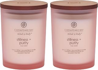 Chesapeake Bay Candle Scented Candles, Stillness + Purity (Rose Water), Medium (2-Pack)