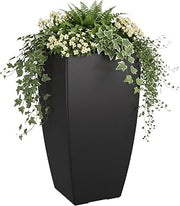Mayne Kade 38in Self-Watering Modern Tall Square Planter, Black | Self-watering, All season, Fade resistant, Double-wall design, 15-year warranty