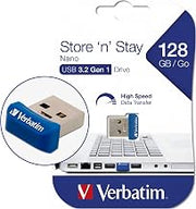 Verbatim USB Drive 128GB Flash Drive Micro Low Profile USB 3.2 Thumb Drive