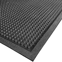 Cactus Mat 2502-1824 Rubber Bubble-Eze Raised Bubble Safety Mat, 18" x 24", Black