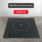 Summit 12" Single Burner Electric Cooktop. 115 Volt Radiant Cooktop by Summit Appliance – 12 inches, Glass Ceramic, Black, Model CR1115
