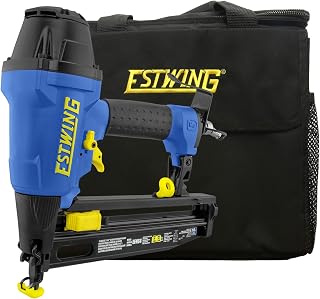 Estwing Pneumatic 16 Gauge Finish Nailer | 2-1/2” Stright Finish Nails | Lightweight Magnesium Nail Gun, Depth Adjust, Quick Jam Release | Includes Canvas Bag, 5-Year Warranty | EFN64