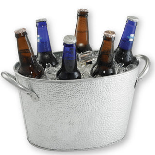 Galvanized Collection Oval Beverage Tub by Tablecraft – 1.75 gallons, Stainless Steel, Silver, Model GT159