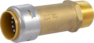 SharkBite Max 1 Inch MNPT Slip Adapter, Push To Connect Brass Plumbing Fitting, Copper, CPVC, UR3140A