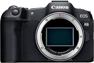 Canon EOS R8 Mirrorless Camera Body, Full‑Frame CMOS Sensor, 24.2 Megapixels, 4K 60p Video, Dual Pixel Autofocus II, Lightweight Camera for Content Creation, Photography and Vlogging, Black | 4K 60p Video, Full?Frame CMOS Sensor, Dual Pixel Autofocus?II,