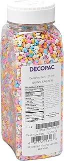 DecoPac Deluxe Easter Quins, 17oz, Fancy Sprinkles Shaped Like Animals & Eggs, Candy Sprinkles in Handheld Container, Edible Sprinkles For Celebration Cakes, Cupcakes, Cookies