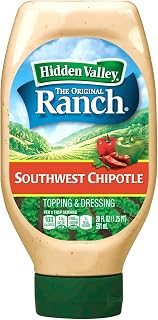 Hidden Valley Easy Squeeze Southwest Chipotle Ranch Topping & Dressing, Gluten Free, 20 Ounce