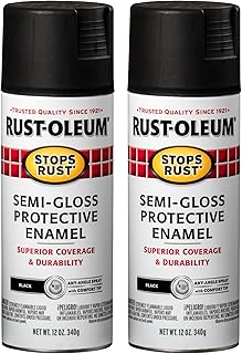 Rust-Oleum Stops Rust Spray Paint, Semi-Gloss Black | Rust Resistant, Indoor and Outdoor Durability, Beautiful Finish on Metal, Wood and More, Sprays from Any Angle, 2 Pack
