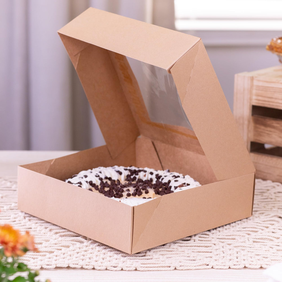 SOUTHERN CHAMPION TRAY 200 / 9" x 9" x 2.5" / Natural Window Bakery Take Out Containers