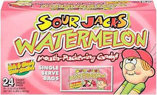 Sour Jacks Watermelon Soft and Chewy Candy, 2 Ounce - 144 per case.