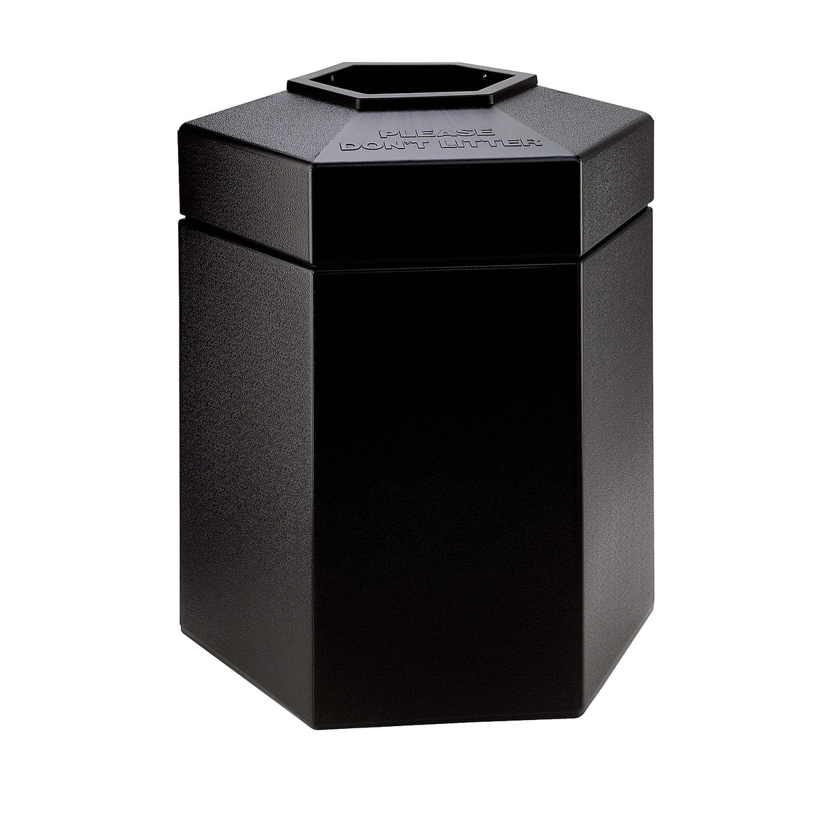 Products Hex Waste Container by Commercial Zone – Large, 45.0 gallons, Polyethylene, Black, Model 737201