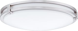 Lithonia Lighting FMSATL 13 14840 BN M4 LED Saturn Flushmount Ceiling Light Fixture for Kitchen | Hallway | Bedroom, Dimmable, 4000K, Antique Brushed Nickel