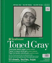 Strathmore 400 Series Sketch Pad, Toned Gray, 5.5x8.5 inch, 50 Sheets - Artist Sketchbook for Drawing, Illustration, Art Class Students