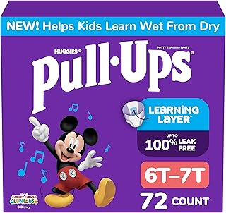 Pull-Ups Boys' Potty Training Pants, Size 6T-7T Training Underwear (55-75 lbs), 72 Count