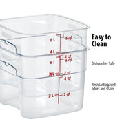 FreshPro 6Qt Food Storage Container in Clear for Industrial and Kitchen Use by Cambro – 6.0 quarts, Polycarbonate (PC), Clear, Model 6SFSPROCW135
