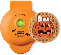Peanuts x Dash Snoopy Jack-O-Lantern Mini Waffle Maker, Ceramic, Orange (Pack of 6)