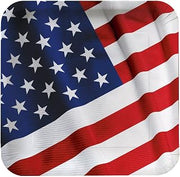 Creative Converting 18 Count Square Dinner Plates, American Valor
