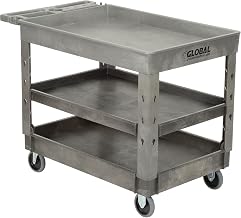 3 Tray Shelf Plastic Service & Utility Cart by Global Industrial – Plastic, Gray, Model 800307