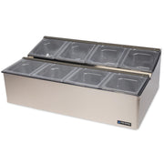 San Jamar 8 Pans / Stainless / Modern Condiment Pots