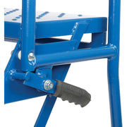 3 Step Modified Lock-N-Stock Folding Ladder by Ballymore – 28"L x 24"W x 25"H, Alloy Steel, Blue, Model LS32410