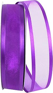 Reliant Ribbon Sheer Satin Edge 2 Ribbon, 1-1/2 Inch X 100 Yards, Purple