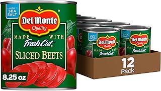 Del Monte Fresh Cut Sliced Beets, 8.25 oz. Can, Canned Vegetables (Pack of 12)