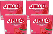 Jell-O Gelatin Dessert Mix, Watermelon Flavored, Artificially Flavored, Fat Free, Quick & Easy Dessert, 3 oz (Pack of 4)