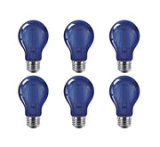 LED A19 Party Bulbs: Filament Glass by PHILIPS – 6 Count (Pack of 1), Glass, Blue, Model 538231