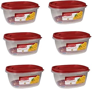 Rubbermaid 071691405320 Food, 6-Pack, Red