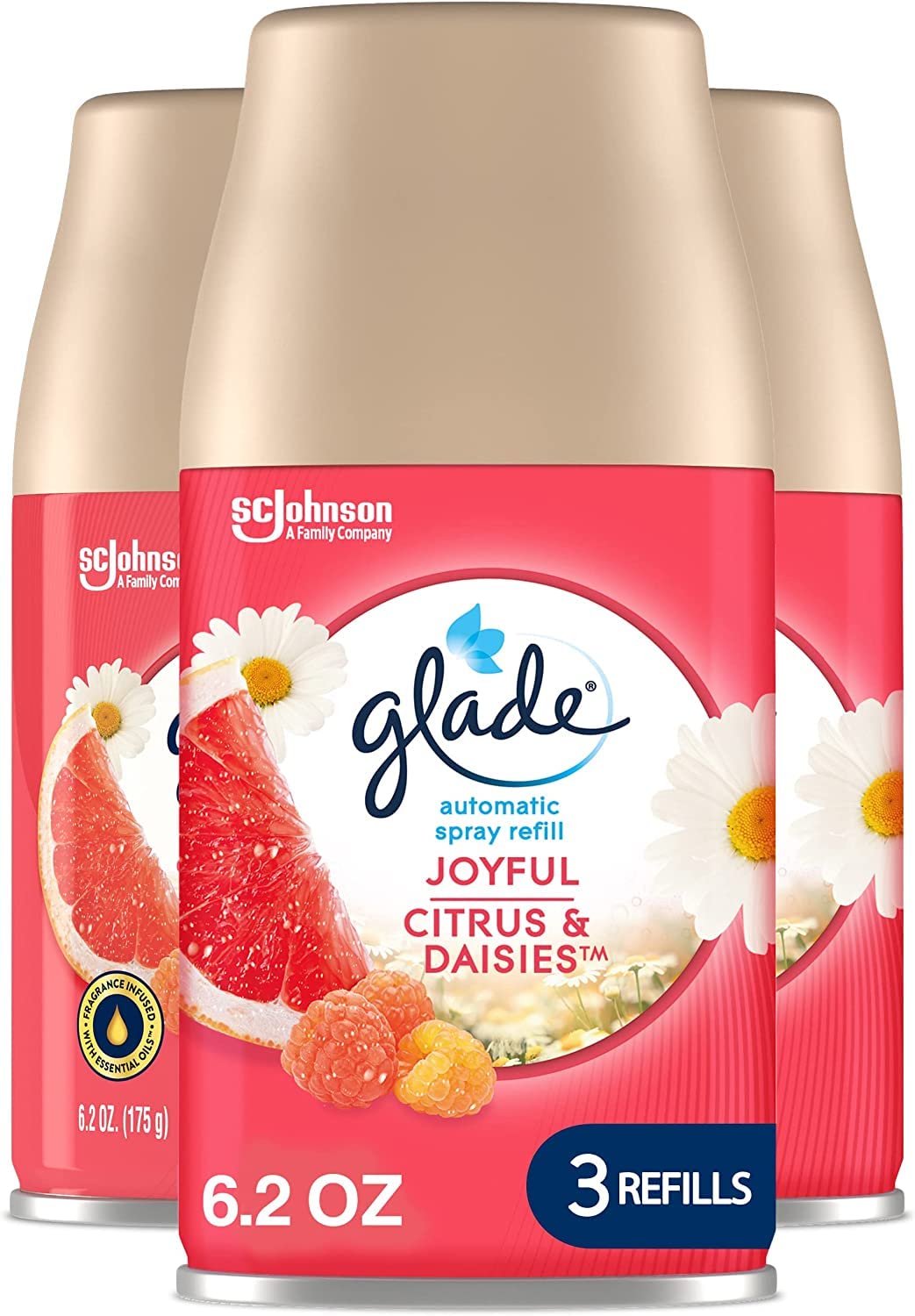 Glade Joyful Citrus & Daisies / 6.2 Fl Oz (Pack of 3) / Pink Spray